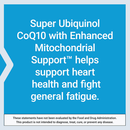 Life Extension Super Ubiquinol CoQ10 con soporte mitocondrial mejorado – 50 mg, sin OGM, sin gluten, 100 cápsulas blandas