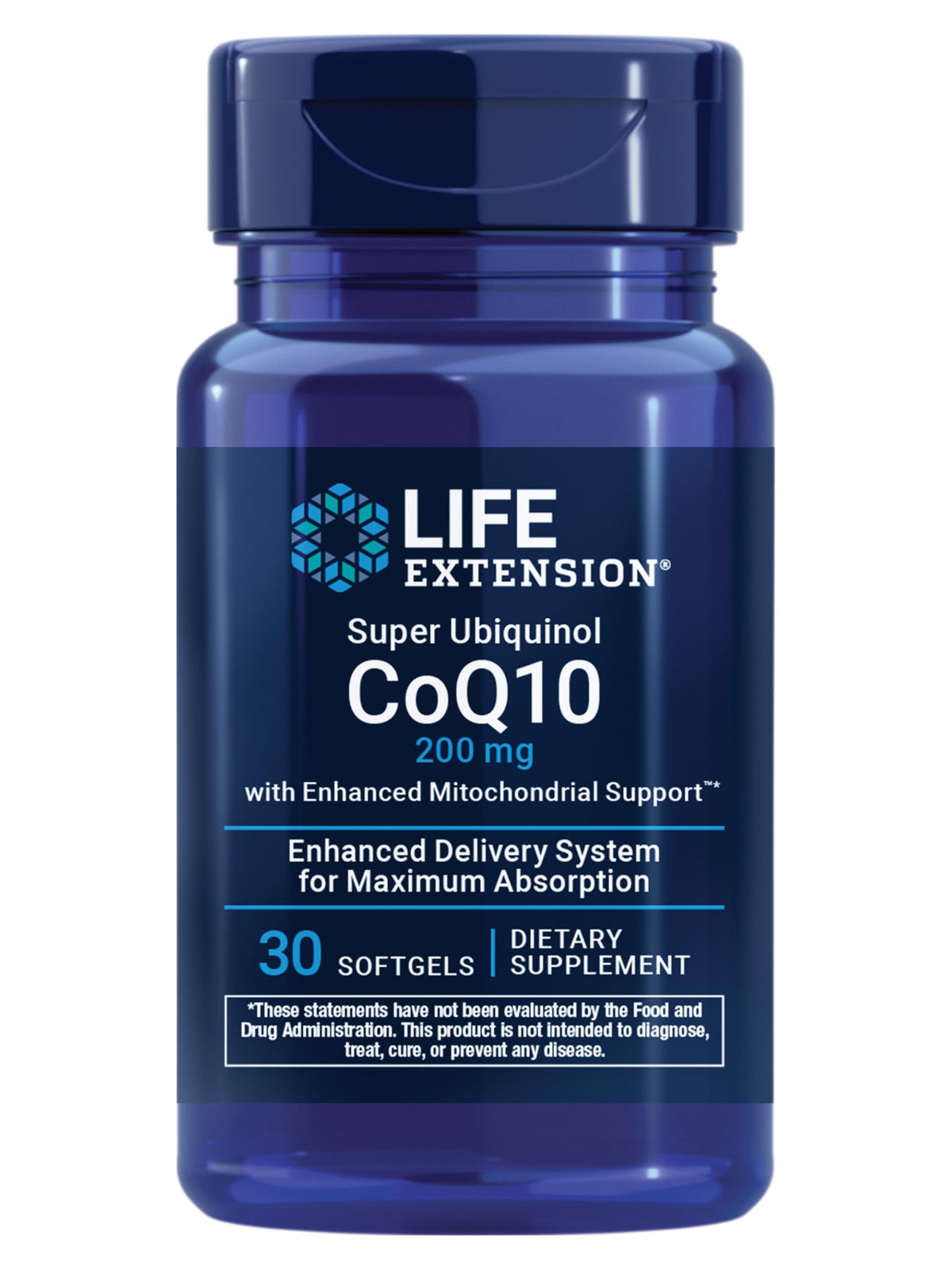 Life Extension Super Ubiquinol CoQ10 with Shilajit – 200 mg, Enhanced Mitochondrial Support | Gluten-Free, Non-GMO - Calm Era