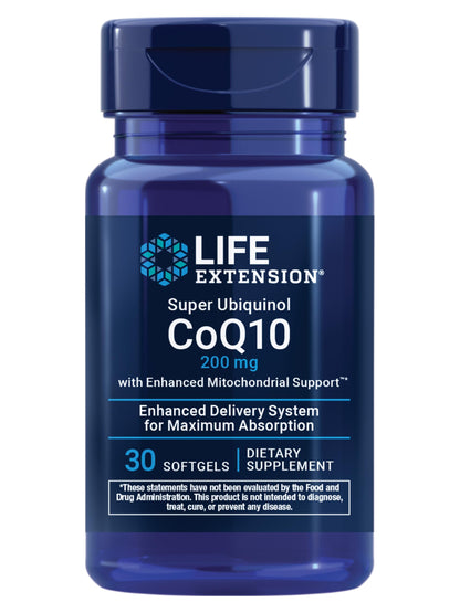 Life Extension Super Ubiquinol CoQ10 with Shilajit – 200 mg, Enhanced Mitochondrial Support | Gluten-Free, Non-GMO - Calm Era