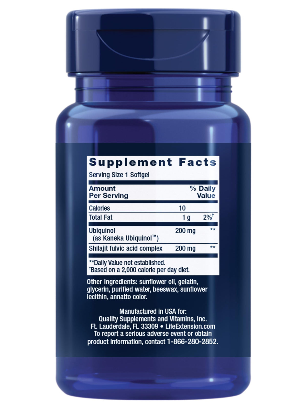 Life Extension Super Ubiquinol CoQ10 with Shilajit – 200 mg, Enhanced Mitochondrial Support | Gluten-Free, Non-GMO - Calm Era