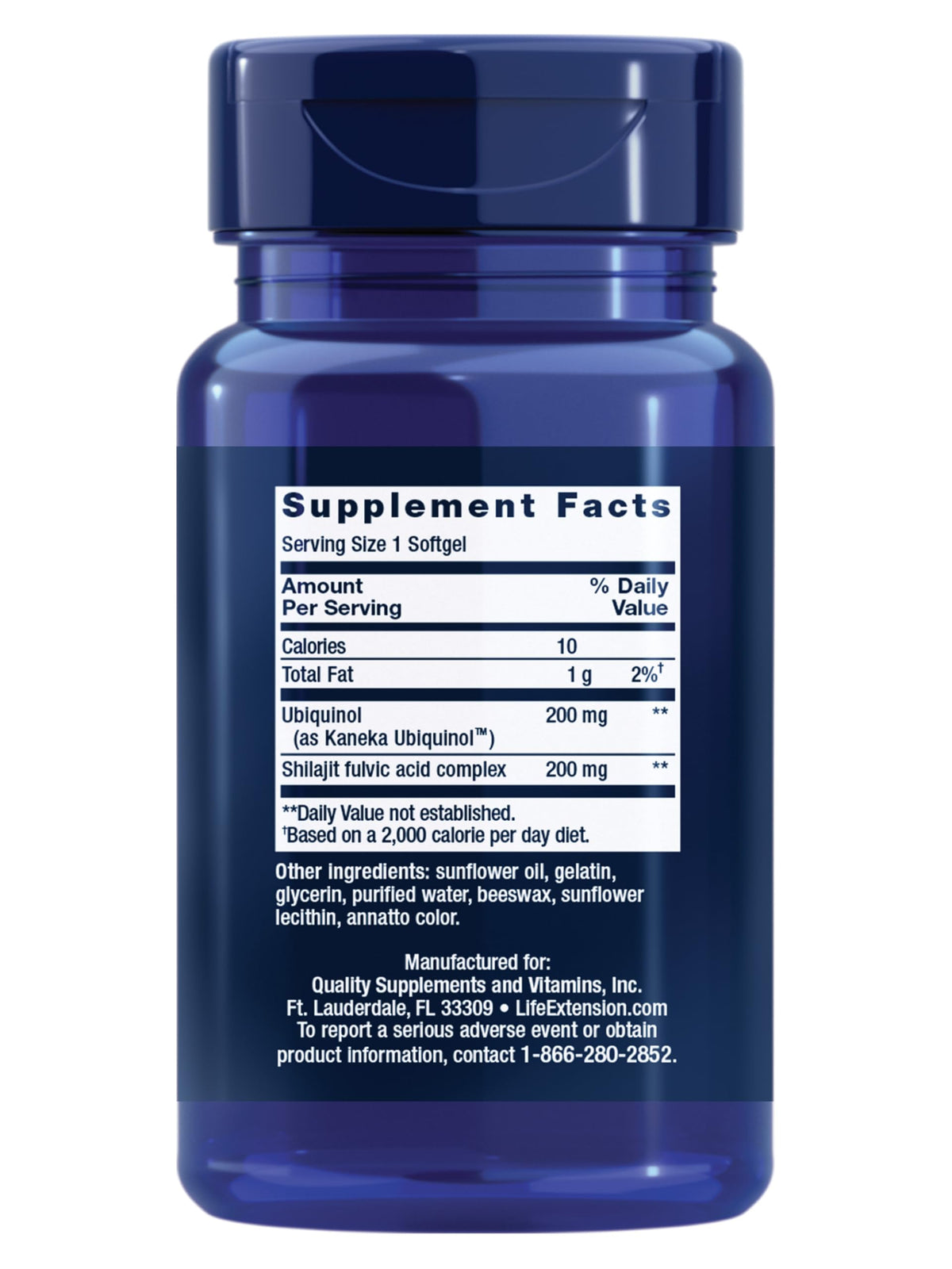 Life Extension Super Ubiquinol CoQ10 with Shilajit – 200 mg, Enhanced Mitochondrial Support | Gluten-Free, Non-GMO - Calm Era