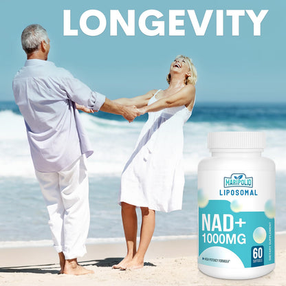 Suplemento Liposomal NAD+ 1000mg – Máxima Absorción | Energía y Reparación del ADN | 120 Cápsulas Blandas