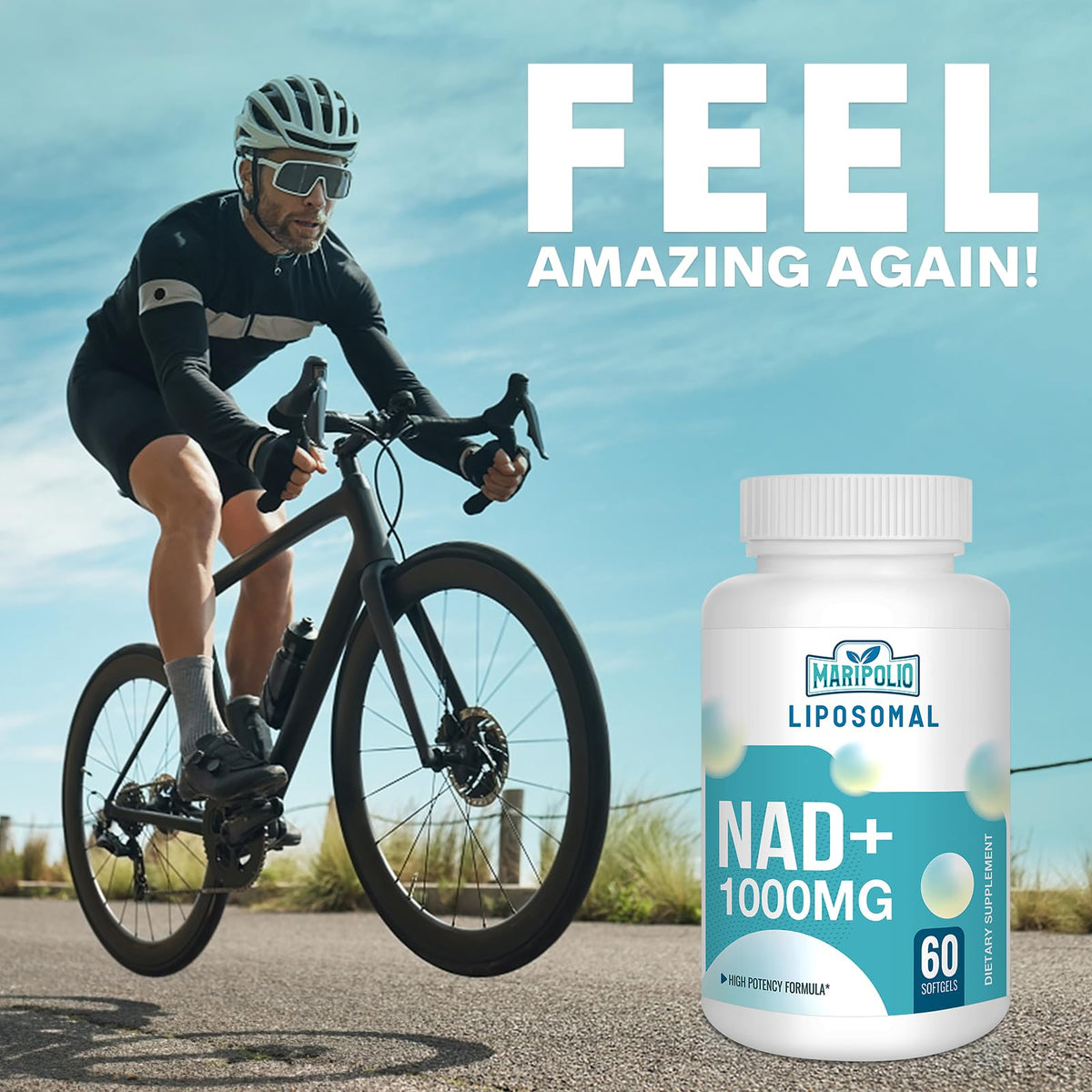 Suplemento Liposomal NAD+ 1000mg – Máxima Absorción | Energía y Reparación del ADN | 120 Cápsulas Blandas