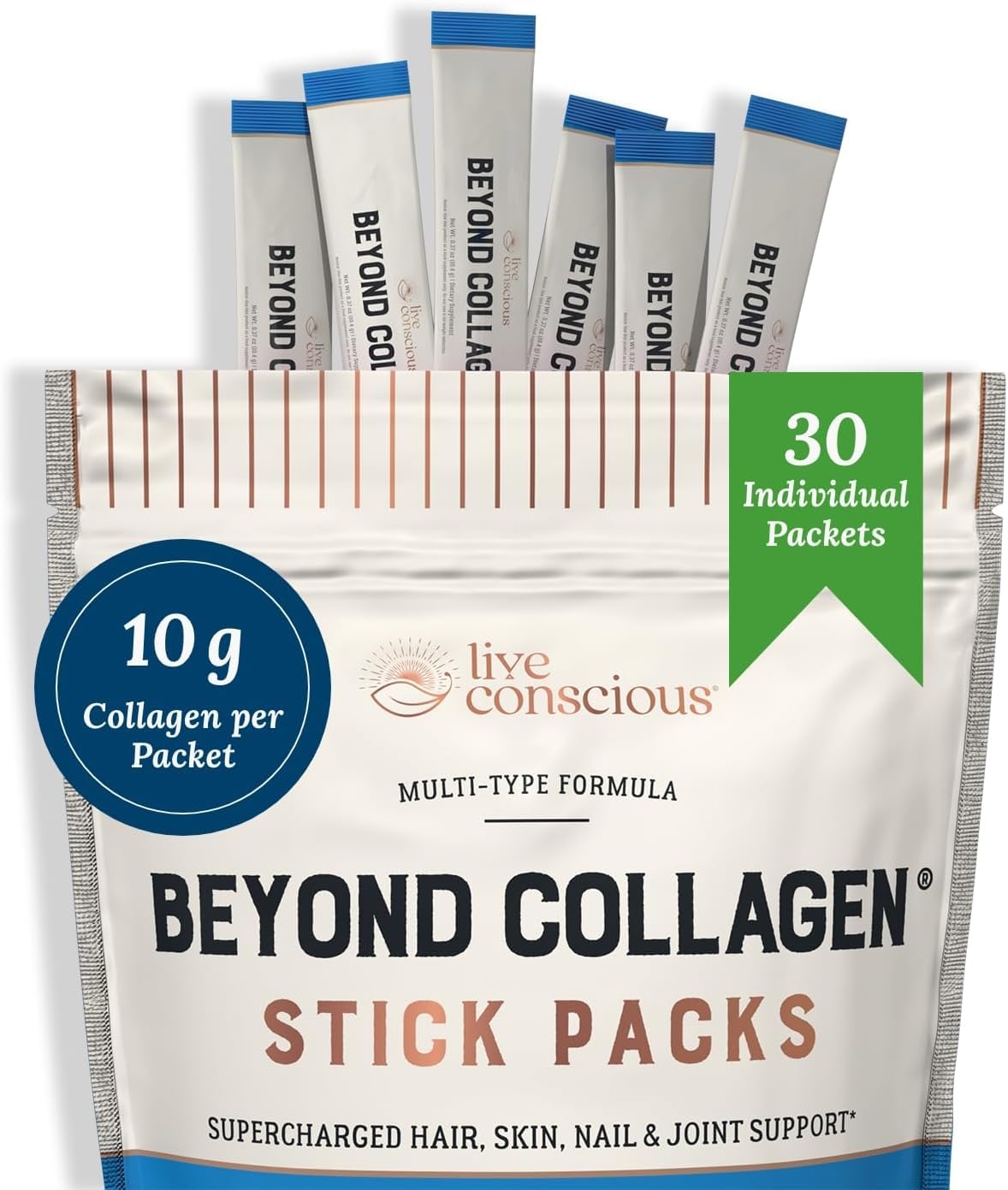 Live Conscious Beyond Collagen Peptides Packets – 30 Pack 2pk - Calm Era