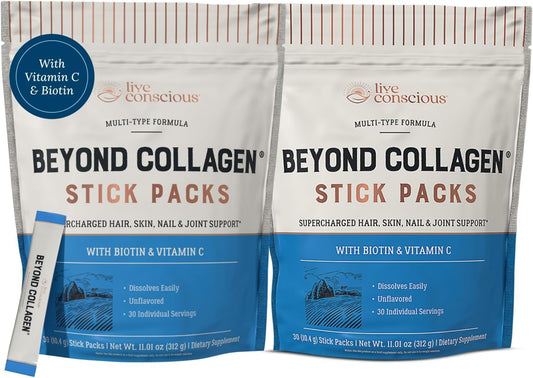 Live Conscious Beyond Collagen Peptides Packets – 30 Pack 2pk - Calm Era