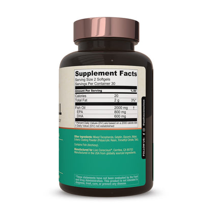 Live Conscious OmegaWell Fish Oil 800mg EPA 600mg DHA 2-Pack - Calm Era