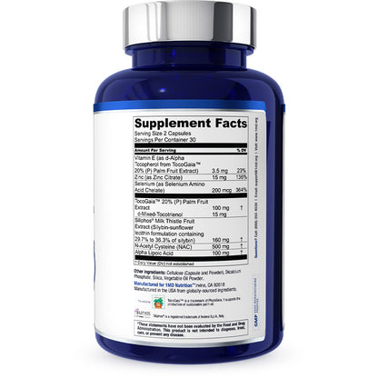 1MD Nutrition LiverMD - Suplemento para el apoyo hepático con Siliphos Silibina y NAC | 60 Cápsulas