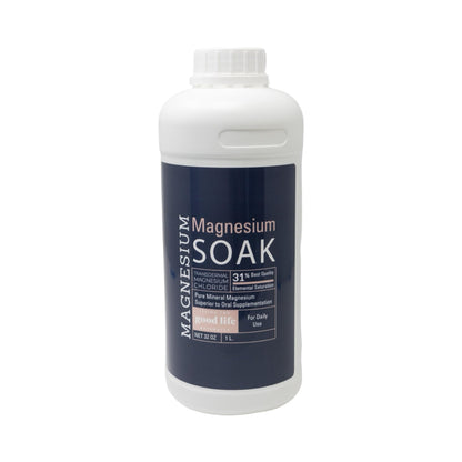 Bottle of Magnesium Soak on a white background