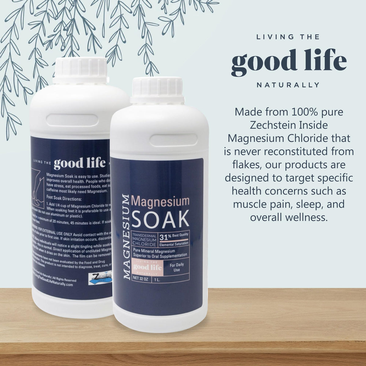 Baño de Aceite de Magnesio Zechstein Puro – Magnesio Transdérmico | 32oz