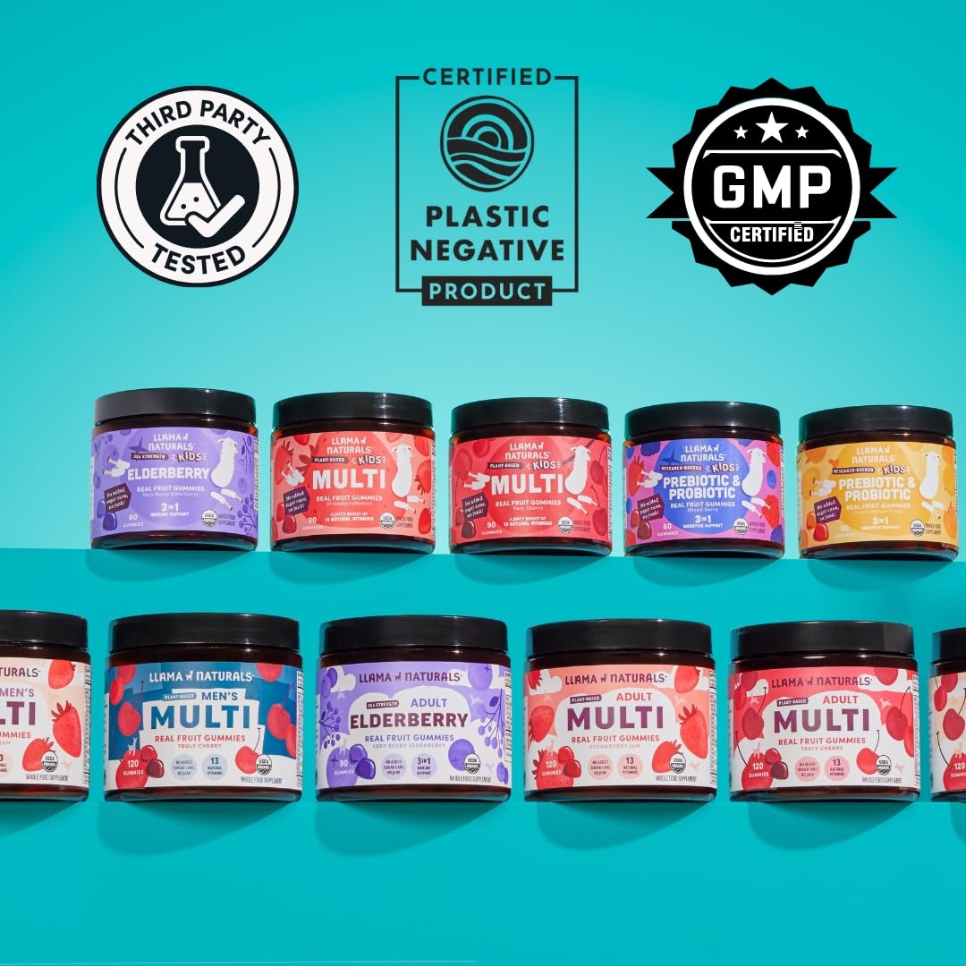 Gomitas probióticas + prebióticas para niños Llama Naturals – Veganas | 120 unidades