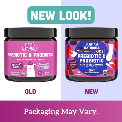 Gomitas probióticas + prebióticas para niños Llama Naturals – Veganas | 120 unidades