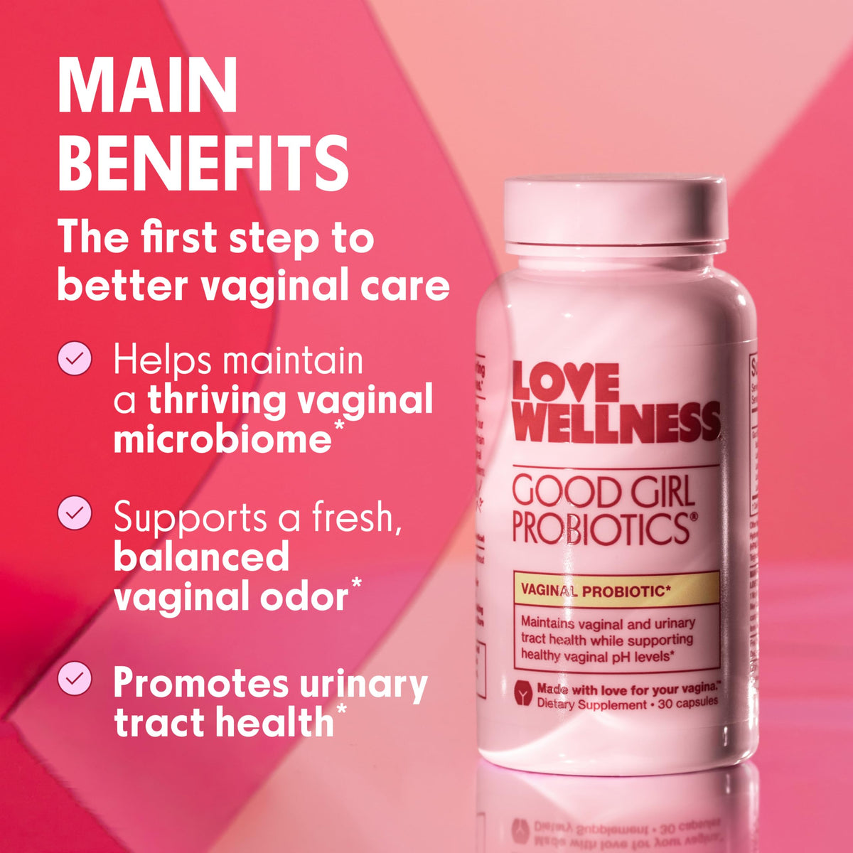 Love Wellness Good Girl Probiotics – 9-Strain Vaginal Health | 30 Capsules - Calm Era