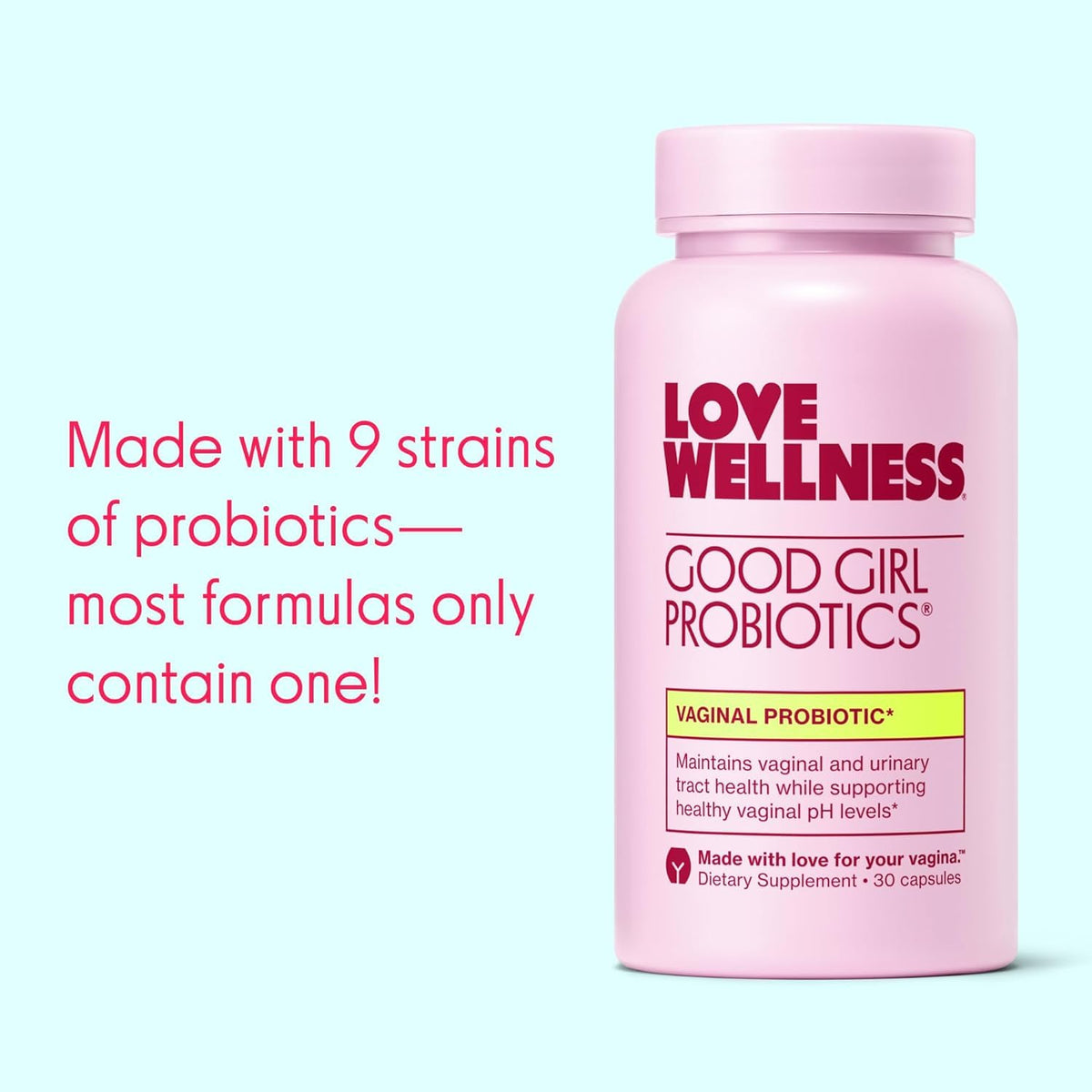 Love Wellness Good Girl Probiotics – 9-Strain Vaginal Health | 30 Capsules - Calm Era