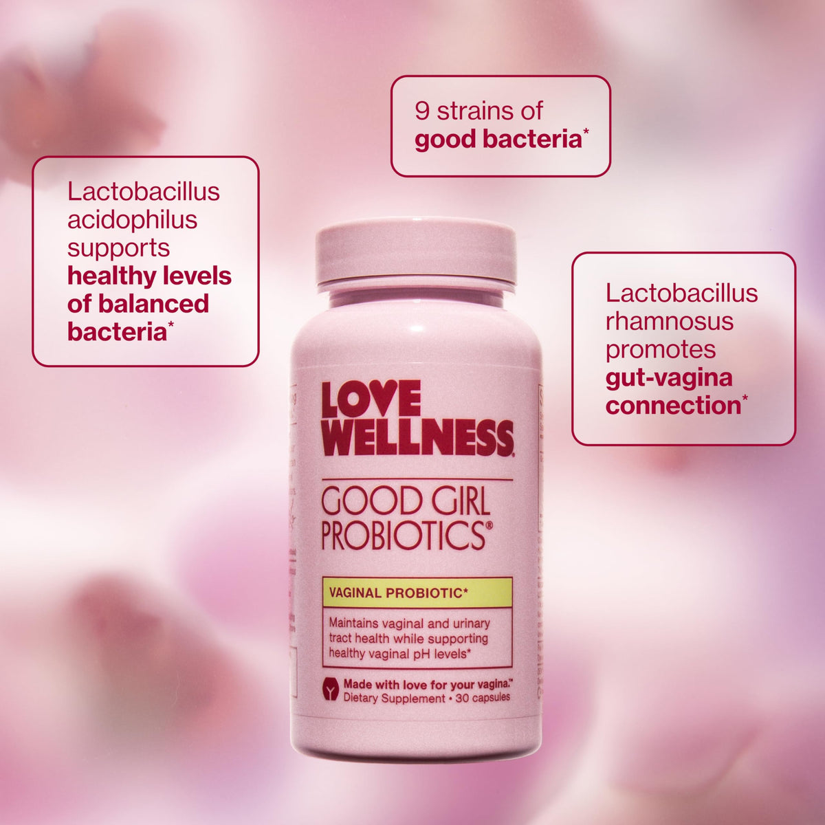 Love Wellness Good Girl Probiotics – 9-Strain Vaginal Health | 30 Capsules - Calm Era