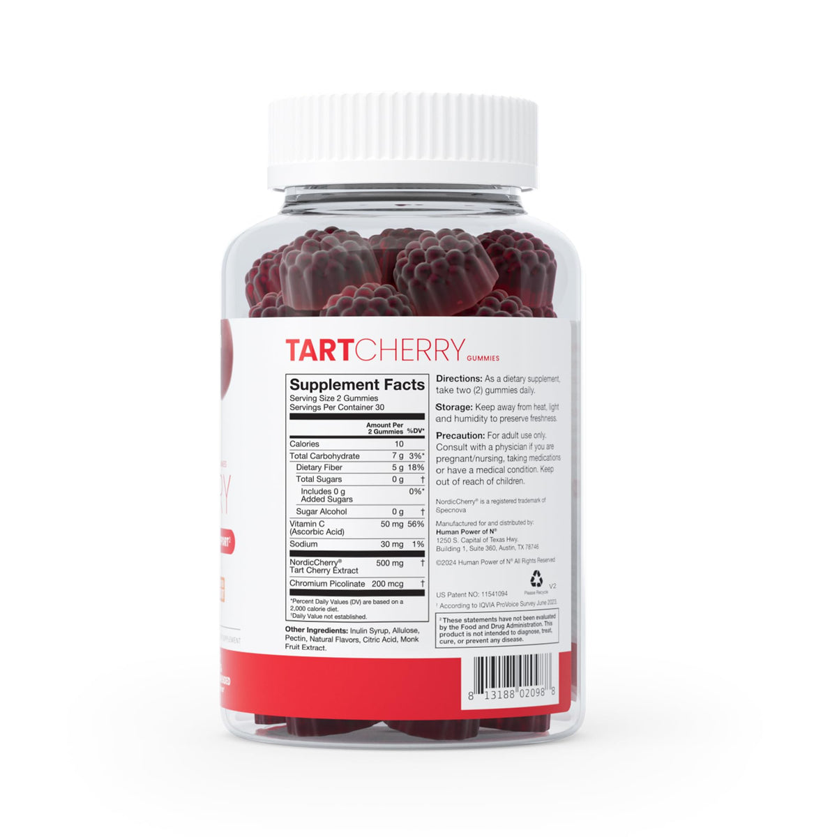 Gomitas de tarta de cereza Humann – Certificado deportivo NSF, sin azúcar y vegano