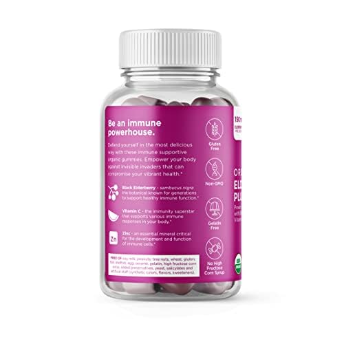 Hyland’s Organic Elderberry Plus Gummies — with Zinc & Vitamin C, 60 Count