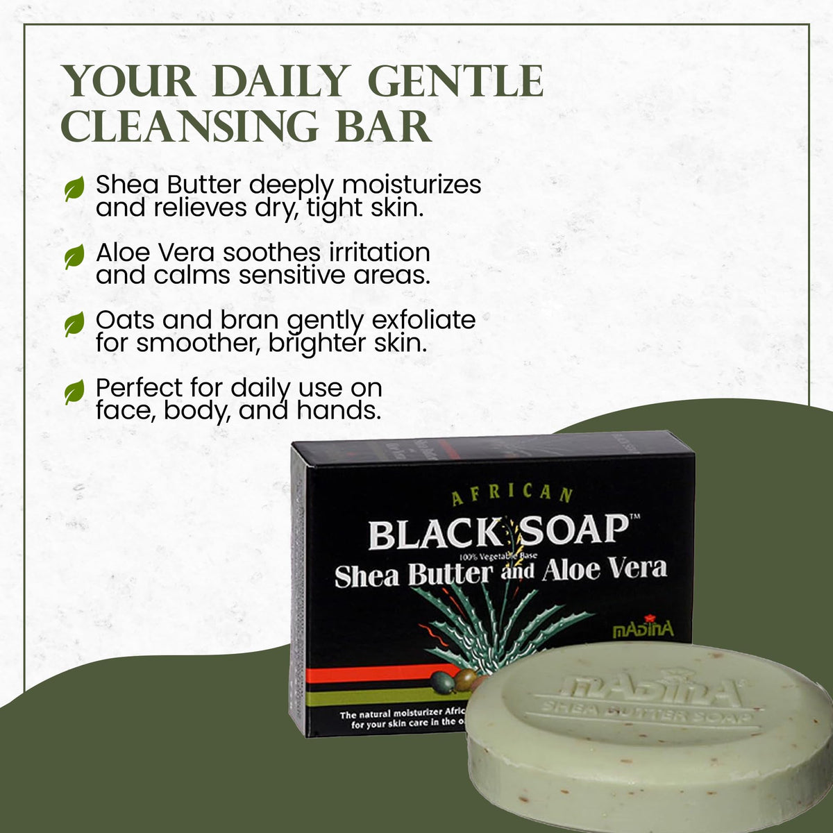 Madina African Black Soap Bar — Shea Butter & Aloe 6-Pack - Calm Era