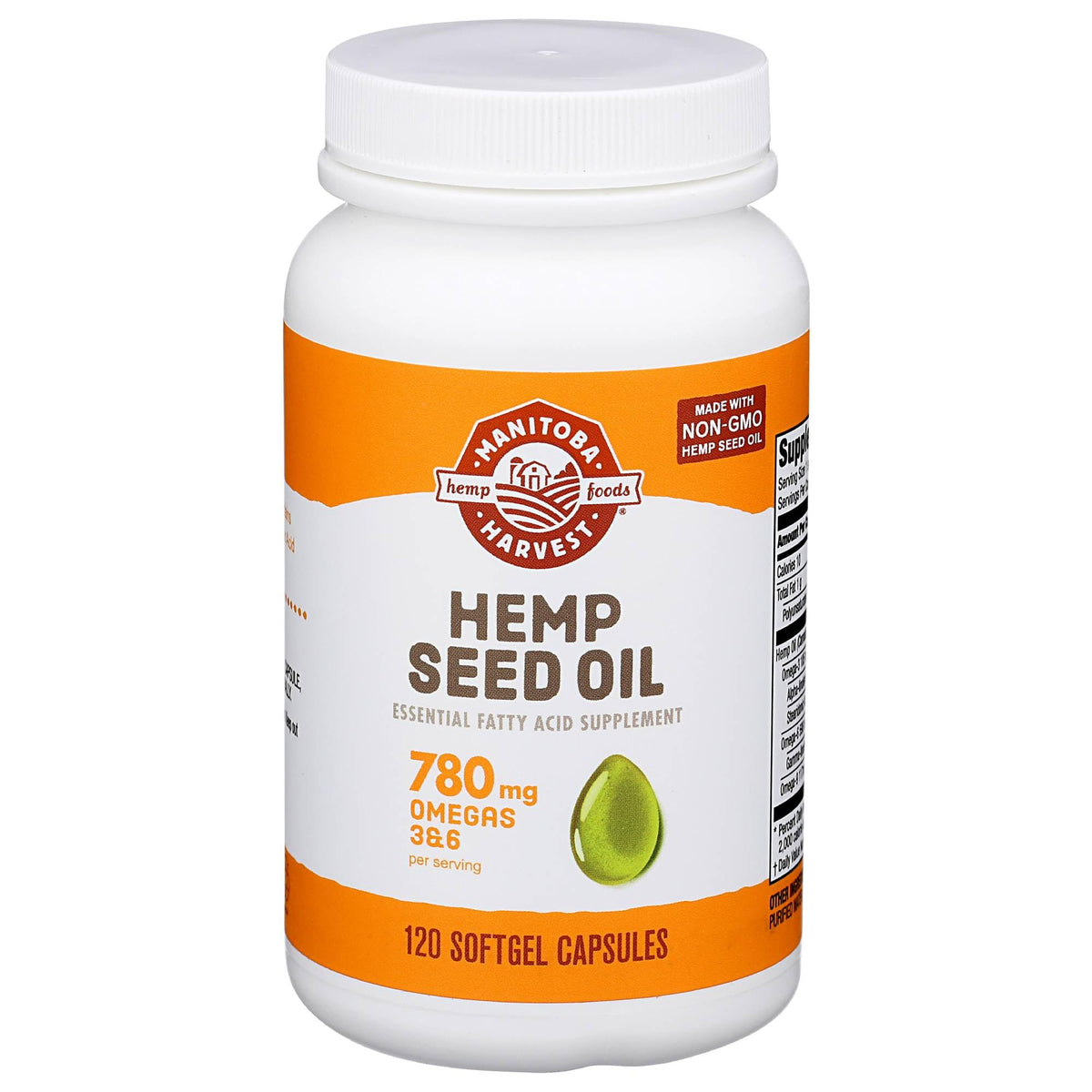 Cápsulas blandas de aceite de semilla de cáñamo Manitoba Harvest — 780mg Omegas 3 y 6, 120 unidades