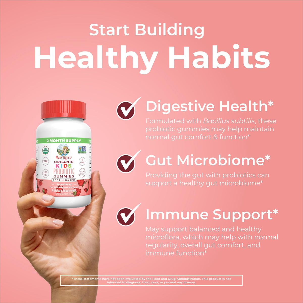 MaryRuth Organics Kids Probiotics Gummies – Digestive Health | 60 Count