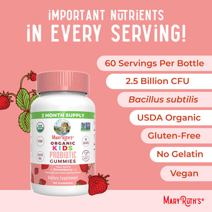 MaryRuth Organics Kids Probiotics Gummies – Digestive Health | 60 Count
