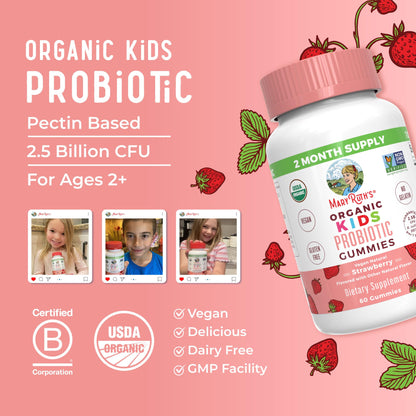 MaryRuth Organics Kids Probiotics Gummies – Digestive Health | 60 Count