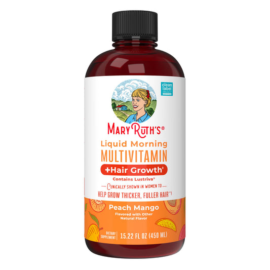 Multivitamínico líquido MaryRuth Organics + Crecimiento del cabello | Biotina 10000mcg | Lustriva para un cabello más grueso