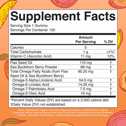 Gomitas Veganas Omega 3-6-7-9 de MaryRuth Organics – Sin OGM | 120 Unidades