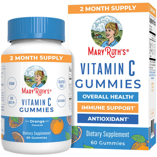 MaryRuth Organics Gomitas Veganas de Vitamina C – 60 unidades, suministro para 2 meses, apoyo inmunológico