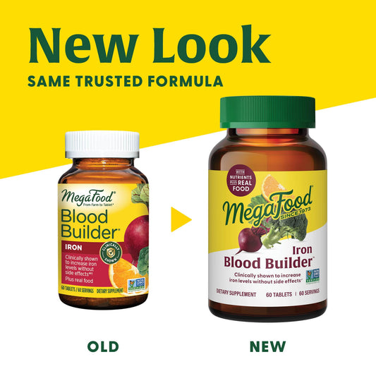 Suplemento de hierro MegaFood Blood Builder – 26 mg de hierro, vegano (180 comprimidos)