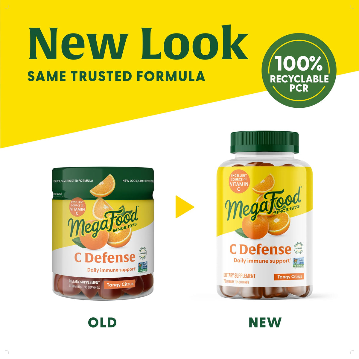 Gomitas MegaFood C Defense para el apoyo inmunitario diario – Cítricos ácidos | Veganas y sin gluten