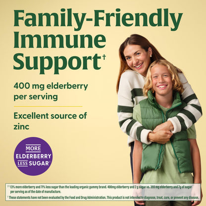 MegaFood Elderberry Immune Support Gummies – Vegan, Zinc & Organic | 2-Pack