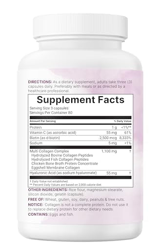 Micro Ingredients 2 Pack Multi Collagen Pills – Types I–X, Biotin & Hyaluronic Acid - Calm Era