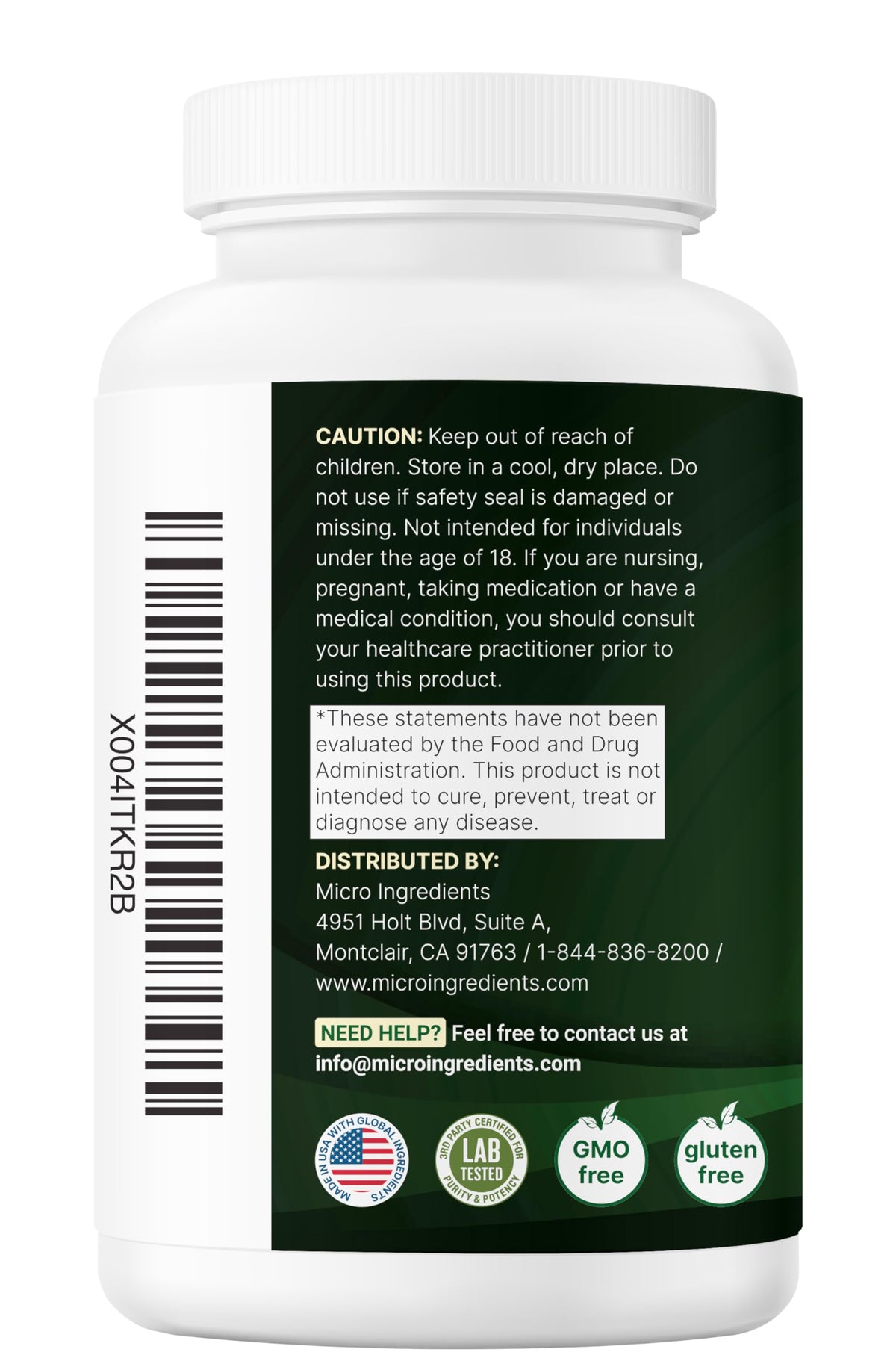 Micro Ingredients NAD+ 500mg con Resveratrol 240 Cápsulas Vegetales