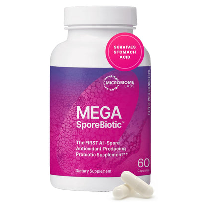 Microbiome Labs MegaSporeBiotic Probiotics for Women & Men - Spore-Based Digestive Health (60 Capsules) - Calm Era