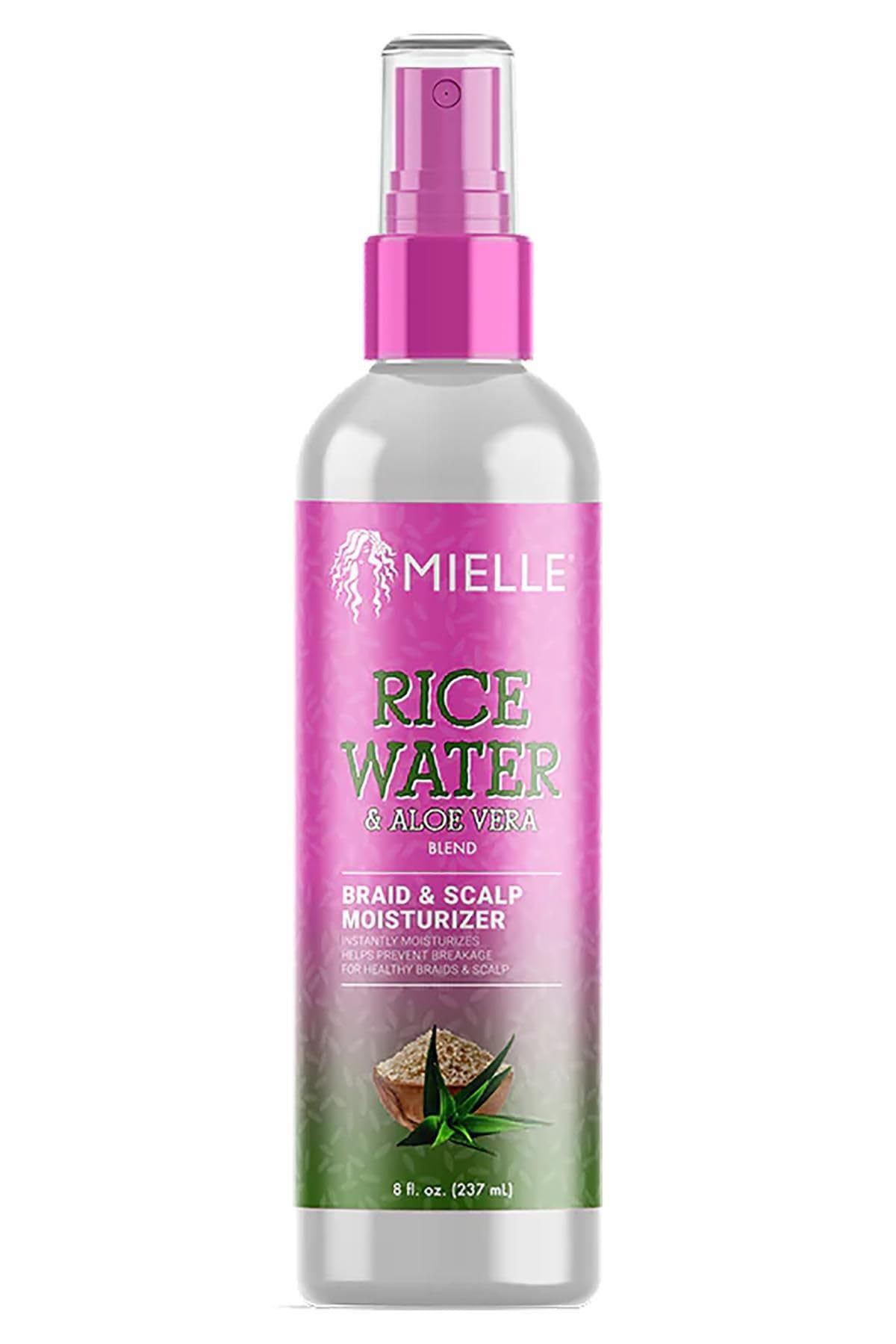 Mielle Crema hidratante para trenzas y cuero cabelludo con agua de arroz y aloe vera — Paquete de 2