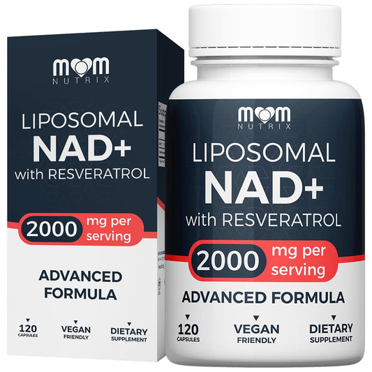 MOM NUTRIX NAD+ Liposomal y Resveratrol – 2000mg | 120 Cápsulas | Hecho en EE. UU.