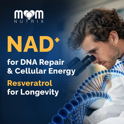 MOM NUTRIX NAD+ Liposomal y Resveratrol – 2000mg | 120 Cápsulas | Hecho en EE. UU.