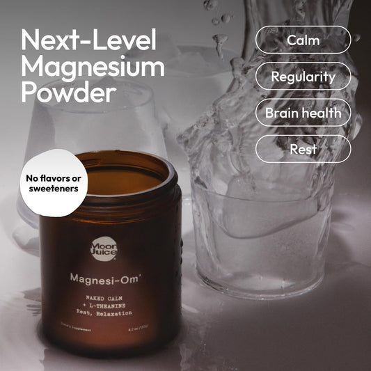 Moon Juice Magnesi-Om Polvo de Magnesio con L-Teanina | Soporte para el Sueño, la Calma y la Digestión | 30 Porciones
