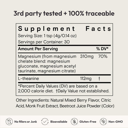 Moon Juice Magnesi-Om Magnesium Powder with L-Theanine – Rest, Relaxation & Regularity | Vegan, Non-GMO, Sugar-Free - Calm Era