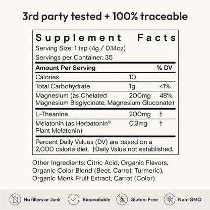 Moon Juice Sleepy Magnesi-Om – Magnesium Sleep Support with L-Theanine & Plant-Based Melatonin (Cherry, 35 Servings) - Calm Era