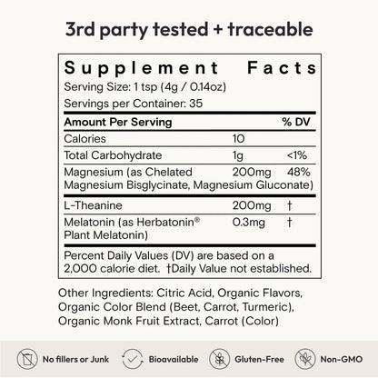 Moon Juice Sleepy Magnesi-Om – Magnesium Sleep Support with L-Theanine & Plant-Based Melatonin (Cherry, 35 Servings) - Calm Era