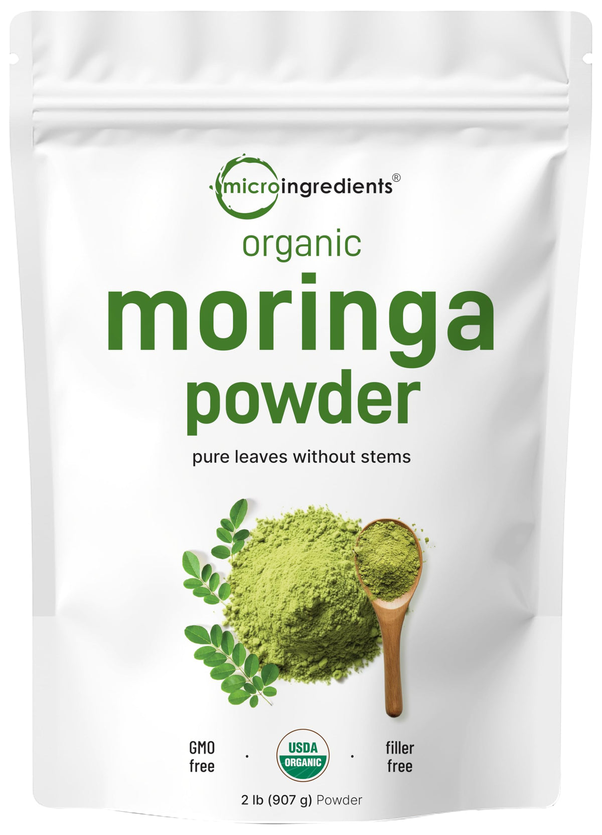 Moringa Oleifera Ecológica en Polvo 907g | Cultivada en India | Superalimento Vegano
