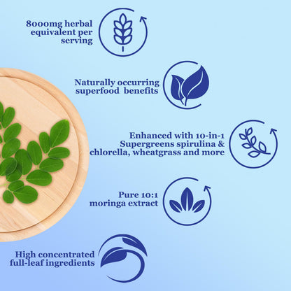 Moringa Pura Orgánica Gotas Líquidas Extracto 10:1 Paquete de 2