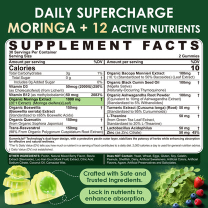 Moringa Gummies 1000mg Sugar-Free 13-in-1 | 60ct | USA Made