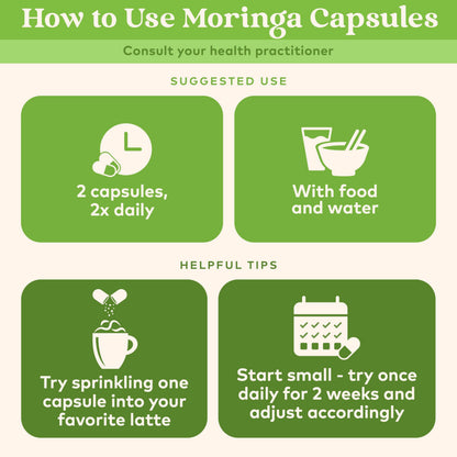 Organic India Cápsulas Vegetales de Hojas de Moringa 60 ud. | Superalimento Vegano