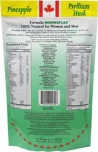 Moringflax Semilla de lino natural con Garcinia y Moringa 16oz Paquete de 2