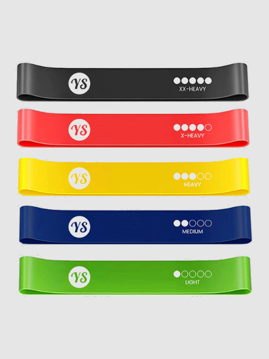 Bandas de resistencia de látex natural para yoga — Paquete de 5