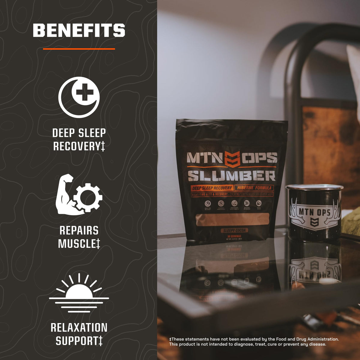 MTN OPS Slumber – Ayuda para dormir para un sueño profundo y recuperación muscular 20 porciones