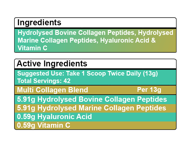 BeYouty Bovine & Marine Collagen Powder, 550g