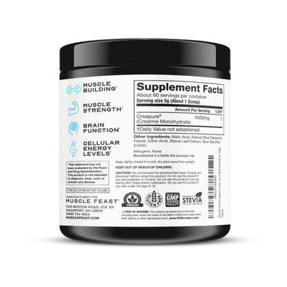 Muscle Feast Creapure Creatine – Blue Raspberry 300g - Calm Era